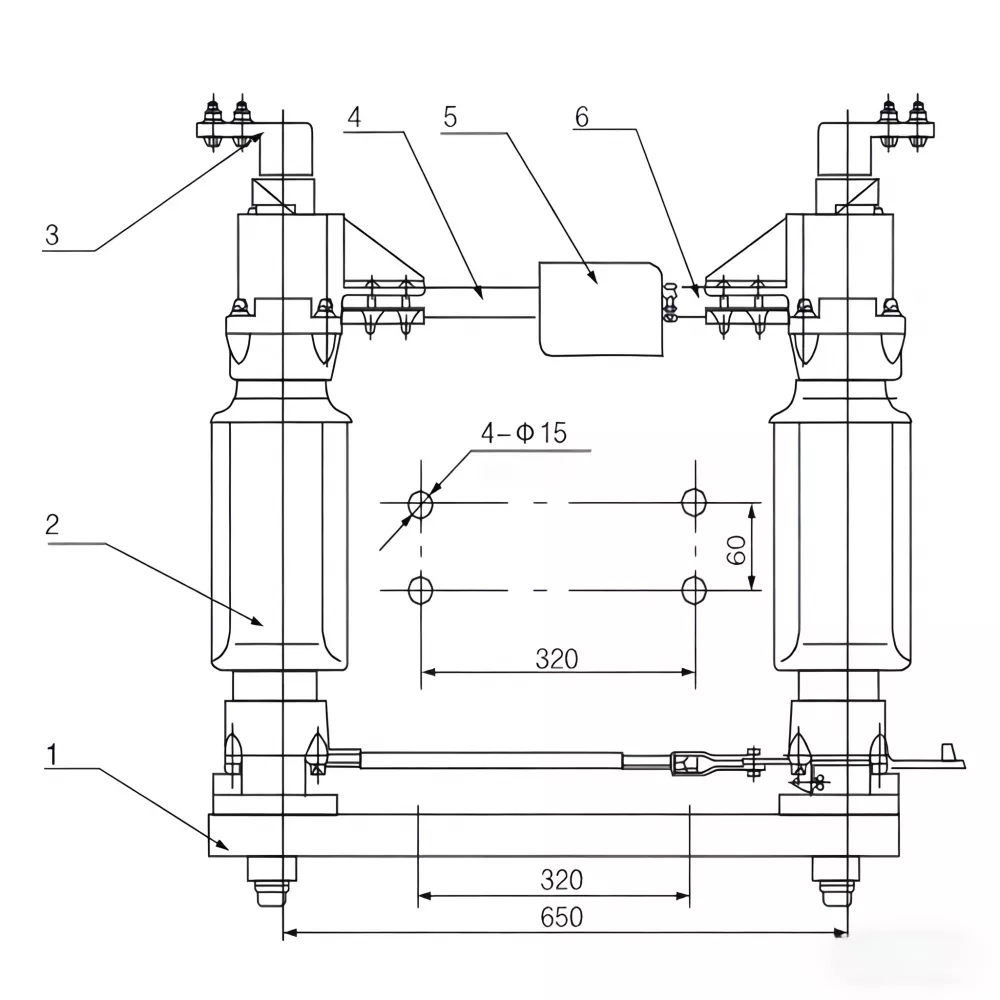 GW4 Outdoor High Voltage Disconnect Switch Structure
